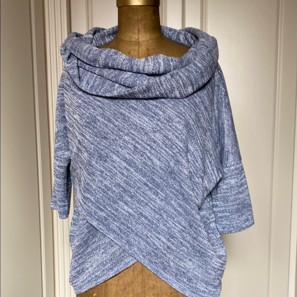 Blue Cowl Neck Sweater